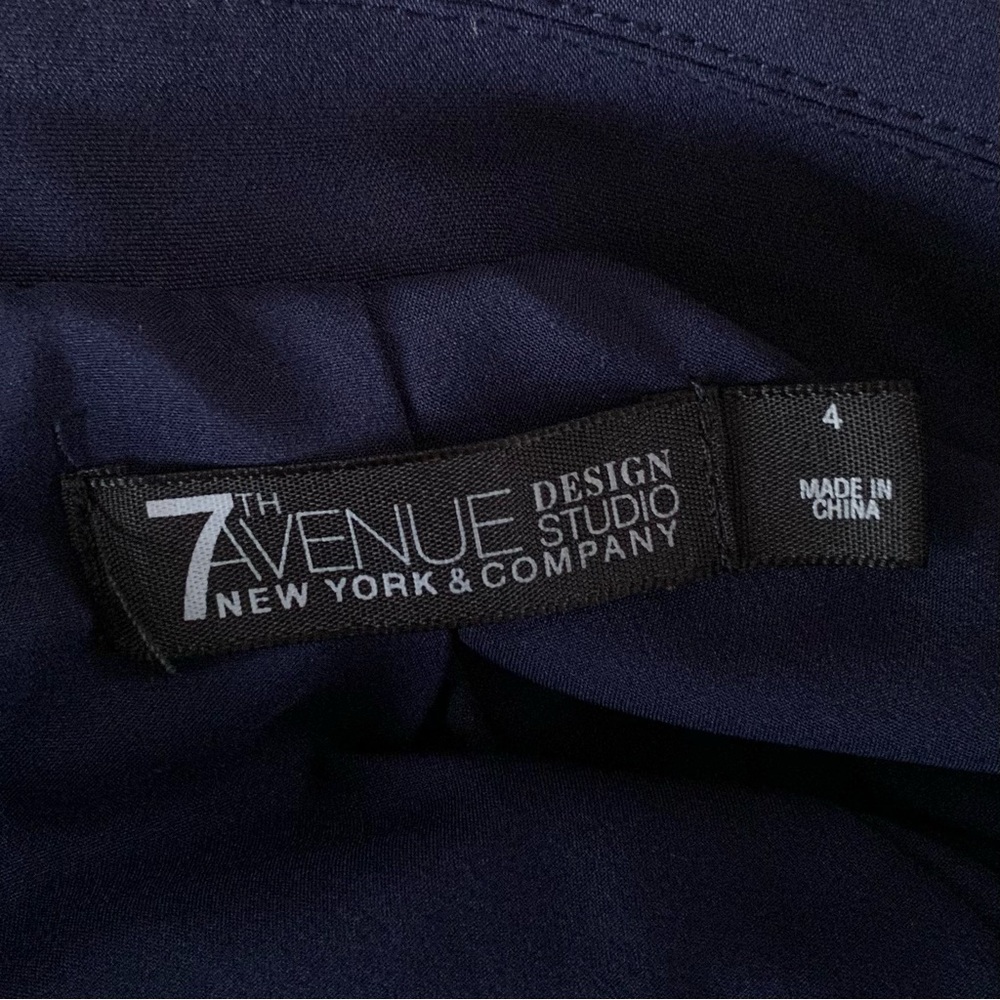 New York & Co Dark Blue Button Skirt Suit - Picture 10 of 15